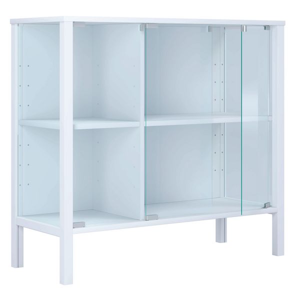 Produktbild: Glasvitrine Jensol mit ESG Glas Kommode stehend