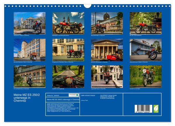 Produktbild: Meine MZ ES 250/2 unterwegs in Chemnitz (Wandkalender 2026 DIN A3 quer), CALVENDO Monatskalender