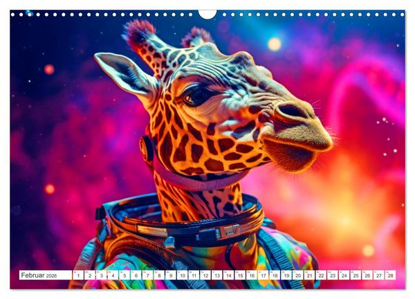 Produktbild: Tiere erobern den Weltraum (Wandkalender 2026 DIN A3 quer), CALVENDO Monatskalender