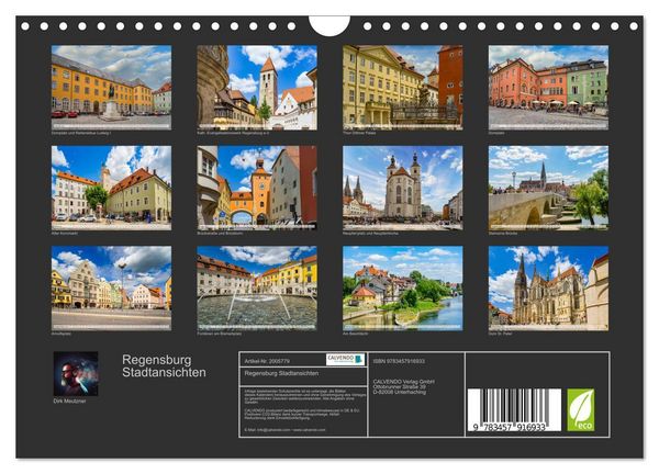 Produktbild: Regensburg Stadtansichten (Wandkalender 2026 DIN A4 quer), CALVENDO Monatskalender