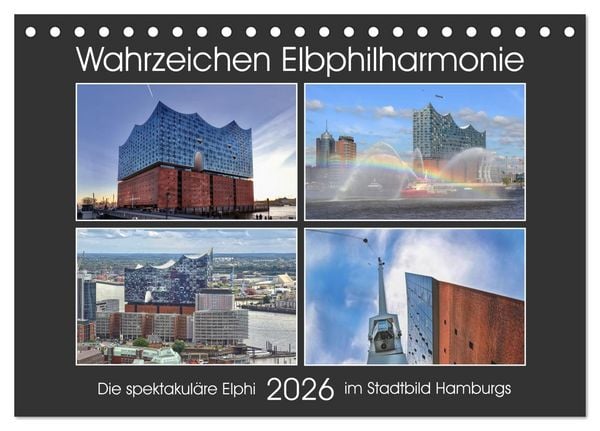 Produktbild: Wahrzeichen Elbphilharmonie (Tischkalender 2026 DIN A5 quer), CALVENDO Monatskalender