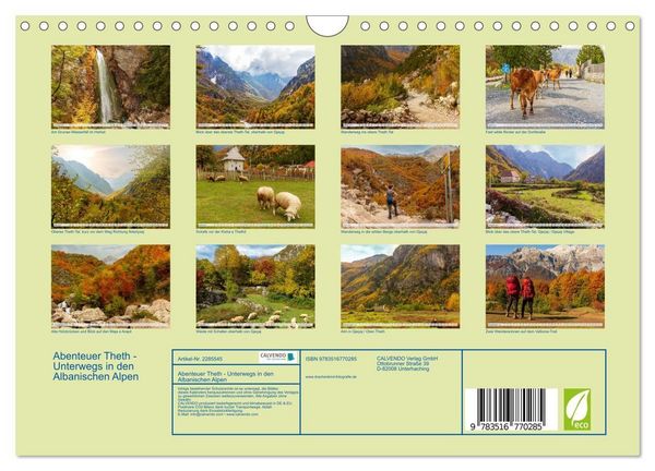 Produktbild: Abenteuer Theth - Unterwegs in den Albanischen Alpen (Wandkalender 2027 DIN A4 quer), CALVENDO Monatskalender