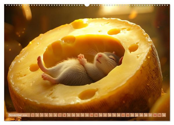 Produktbild: M&auml;use w&uuml;rden K&auml;se kaufen (hochwertiger Premium Wandkalender 2026 DIN A2 quer), Kunstdruck in Hochglanz