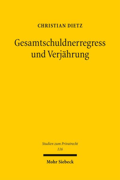 Produktbild: Gesamtschuldnerregress und Verj&auml;hrung