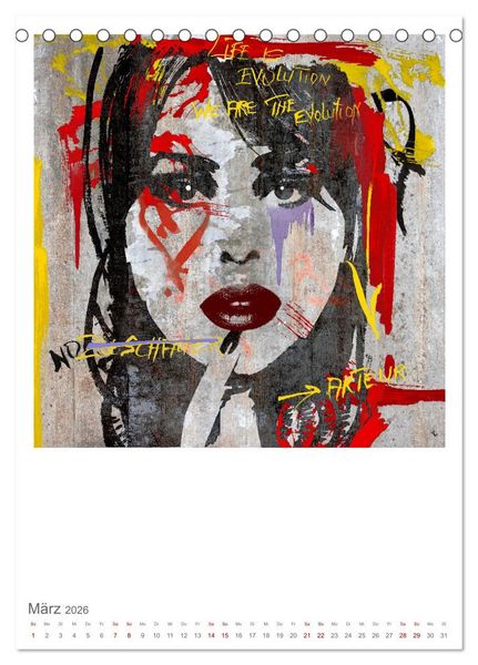 Produktbild: POP UP GIRLS Art Portr&auml;ts by Ulrike Langen (Tischkalender 2026 DIN A5 hoch), CALVENDO Monatskalender