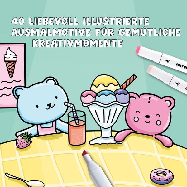 Produktbild: Cosy Coloring &bdquo;Cotton Candy&ldquo; Ausmalset - Einfach niedlich ausmalen