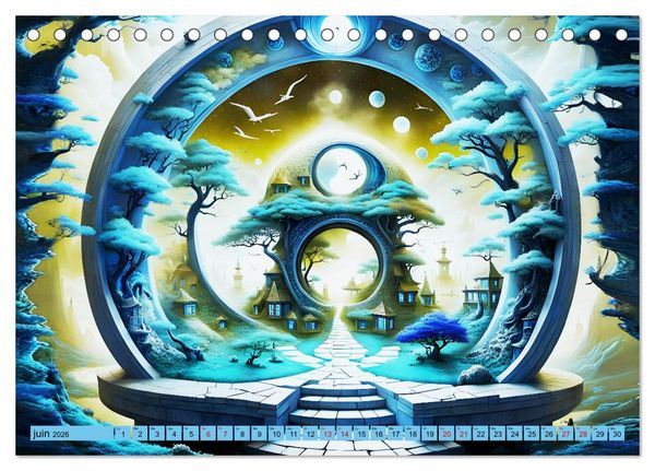 Produktbild: Des Portes imaginaires (Calendrier de bureau 2026 DIN A5 vertical), CALVENDO calendrier mensuel