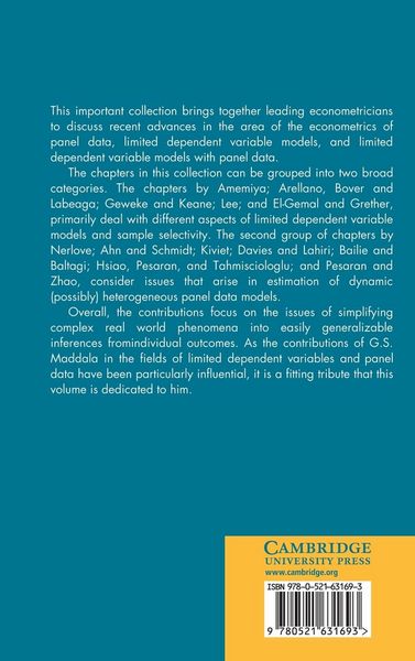 Produktbild: Analysis of Panels and Limited Dependent Variable Models