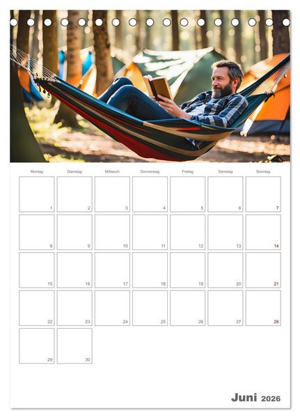 Produktbild: Dein Campingplaner - KI generierte Campingtr&auml;ume (Tischkalender 2026 DIN A5 hoch), CALVENDO Monatskalender