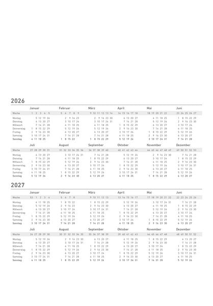 Produktbild: Familienplaner Cartoon 2026- Bildkalender 23,7x34 cm - 6 Spalten - Kalender mit Platz für Notizen - mit vielen Zusatzinformationen - Wandkalender