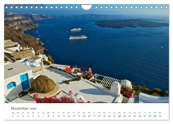 Produktbild: Santorin - Perle der Kykladen (Wandkalender 2026 DIN A4 quer), CALVENDO Monatskalender