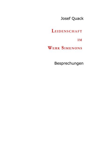 Produktbild: Leidenschaft im Werk Simenons