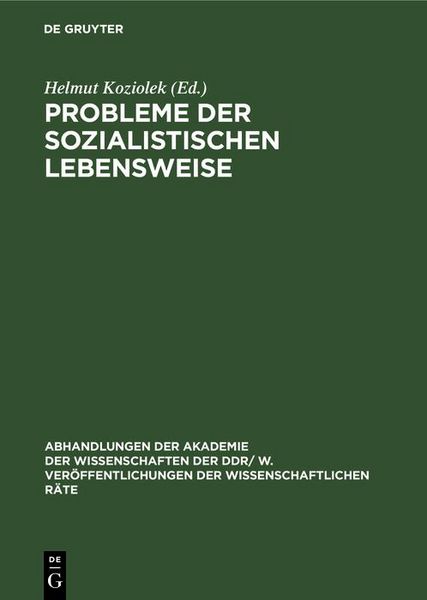 Produktbild: Probleme der sozialistischen Lebensweise