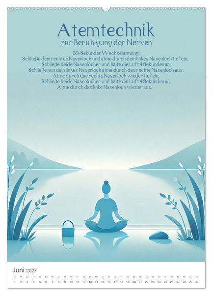 Produktbild: Dein Anti-Stress Kalender - Monatliche Inspirationen f&uuml;r mehr Entspannung (hochwertiger Premium Wandkalender 2027 DIN A2 hoch), Kunstdruck in Hochglanz