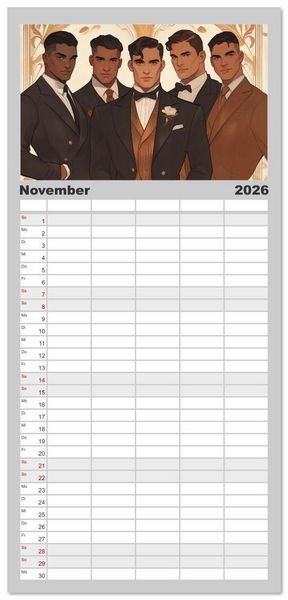 Produktbild: Familienplaner 2026 - Im Stil des Art Nouveau mit 5 Spalten (Wandkalender, 21 x 45 cm) CALVENDO