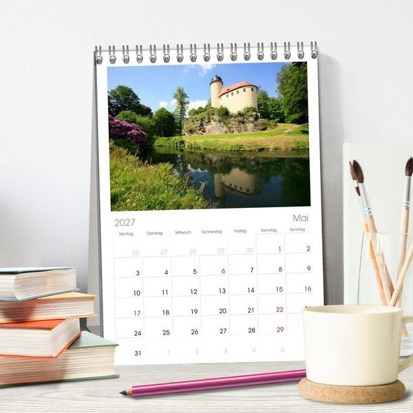 Produktbild: Tischplaner 2027 - Burgen in Deutschland (A5 Tischkalender zum Aufstellen) CALVENDO
