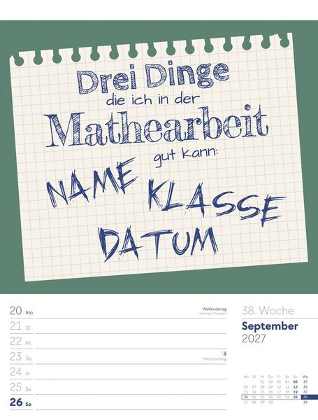 Produktbild: Klartext Spr&uuml;chekalender Wochenplaner 2027