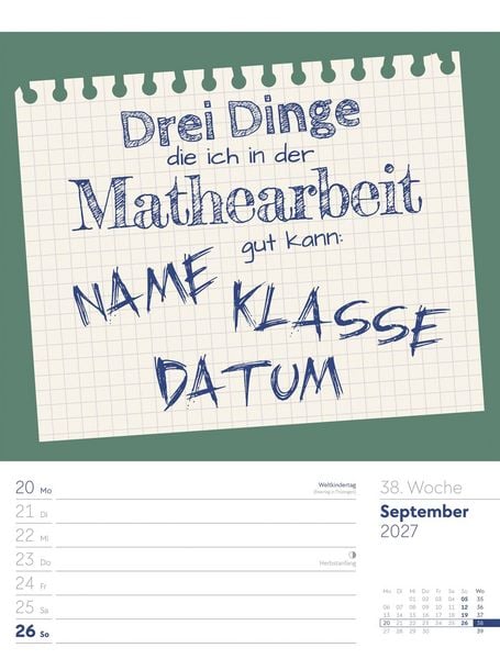 Produktbild: Klartext Spr&uuml;chekalender Wochenplaner 2027