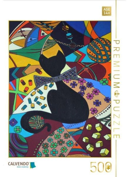 CALVENDO Puzzle Gentleman-Kätz, Petra Kolossa, Acryl auf Leinwand, 70x50, 2017 | 500 Teile Lege-Größe 48 × 36 cm Foto-Puzzle für Erwachsene