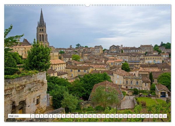 Produktbild: D&eacute;couvrir la r&eacute;gion Nouvelle-Aquitaine (Calendrier mural 2026 DIN A2 vertical), CALVENDO calendrier mensuel