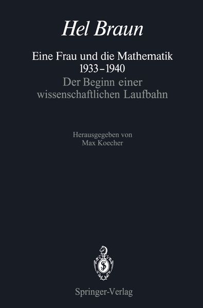 Produktbild: Eine Frau und die Mathematik 1933&ndash;1940