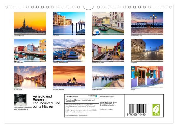 Produktbild: Venedig und Burano - Lagunenstadt und bunte H&auml;user (Wandkalender 2027 DIN A4 quer), CALVENDO Monatskalender