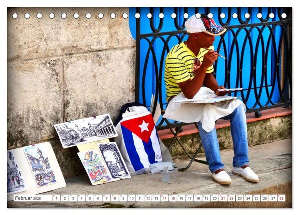 Produktbild: Kuba Kunst - Maler in Havanna (Tischkalender 2026 DIN A5 quer), CALVENDO Monatskalender