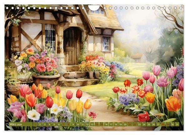 Produktbild: Lauschige Gartenecken (Wandkalender 2026 DIN A4 quer), CALVENDO Monatskalender