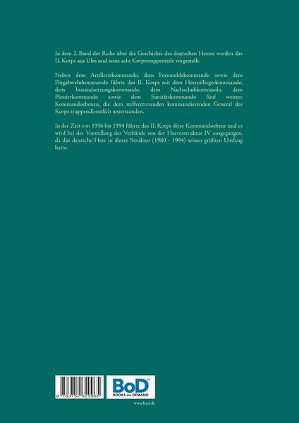 Produktbild: Das II. Korps und seine Korpstruppen (1956 - 1994)