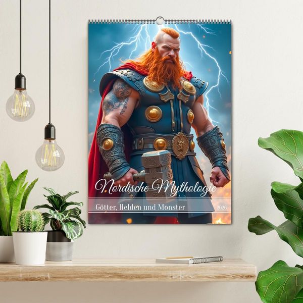 Produktbild: Nordische Mythologie - G&ouml;tter, Helden und Monster (Wandkalender 2026 DIN A2 hoch), CALVENDO Monatskalender