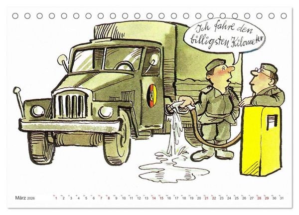 Produktbild: Da lachte die NVA - Karikaturen aus der DDR (Tischkalender 2026 DIN A5 quer), CALVENDO Monatskalender