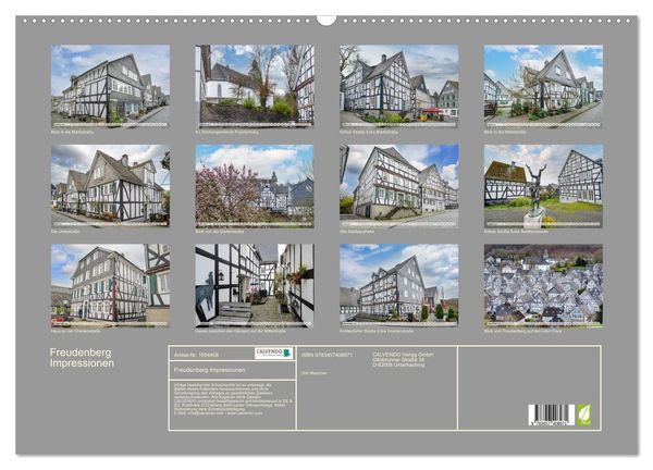 Produktbild: Freudenberg Impressionen (Wandkalender 2026 DIN A2 quer), CALVENDO Monatskalender