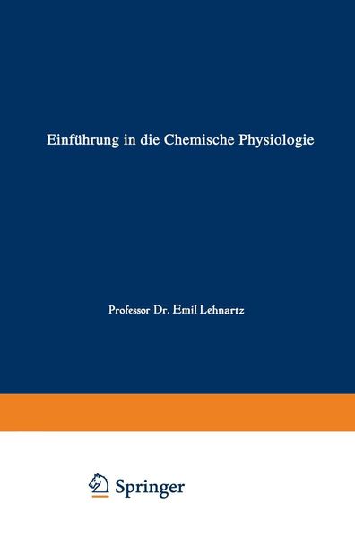 Produktbild: Einf&uuml;hrung in die Chemische Physiologie