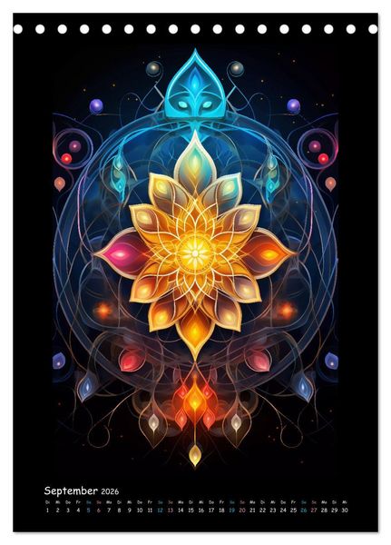 Produktbild: Fractale Mandalas (Tischkalender 2026 DIN A5 hoch), CALVENDO Monatskalender