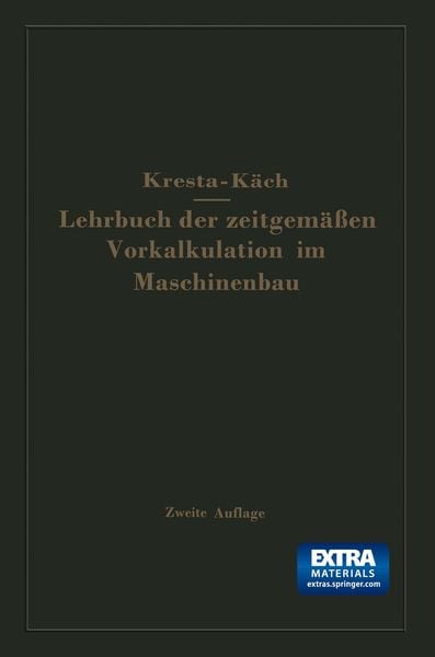 Produktbild: Lehrbuch der zeitgem&auml;&szlig;en Vorkalkulation im Maschinenbau
