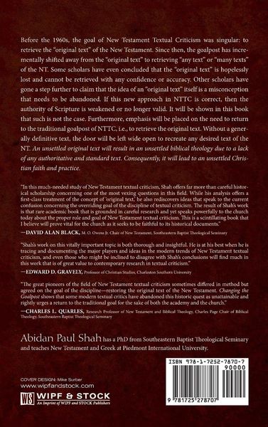 Produktbild: Changing the Goalpost of New Testament Textual Criticism