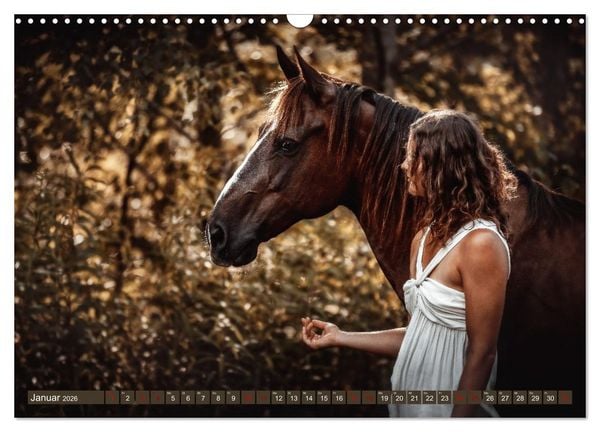 Produktbild: Seelengl&uuml;ck Kalender - Pferde - Charakter, St&auml;rke, Weisheit (Wandkalender 2026 DIN A3 quer), CALVENDO Monatskalender