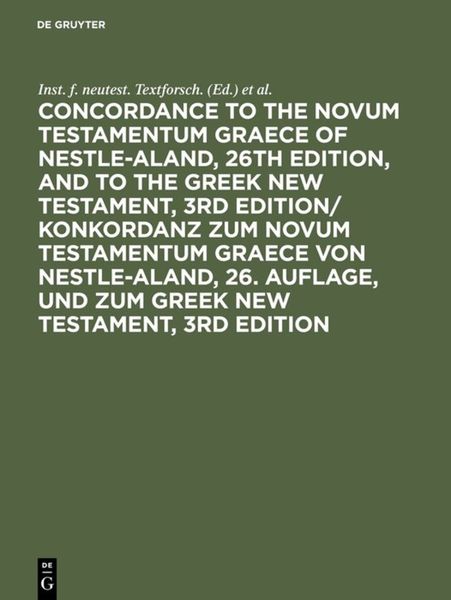 Produktbild: Konkordanz zum Novum Testamentum Graece. Concordance to the Novum Testamentum Graece