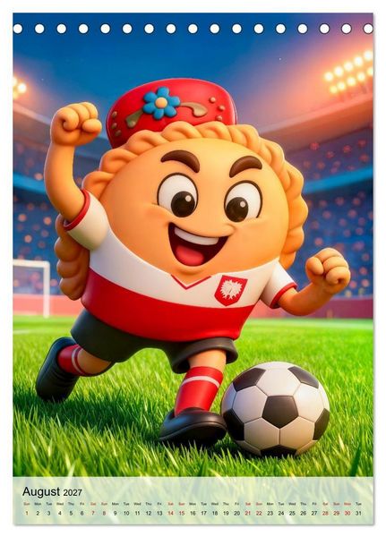 Produktbild: Funny Food Football - Creative Sports Characters (Desk Calendar 2027 DIN A5 portrait), CALVENDO 12 Month DeskCalendar