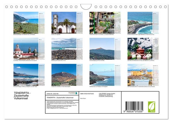 Produktbild: TENERIFFA - Zauberhafte Vulkaninsel (Wandkalender 2026 DIN A4 quer), CALVENDO Monatskalender