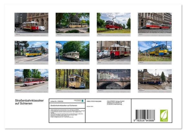 Produktbild: Stra&szlig;enbahnklassiker auf Schienen (Wandkalender 2026 DIN A4 quer), CALVENDO Monatskalender