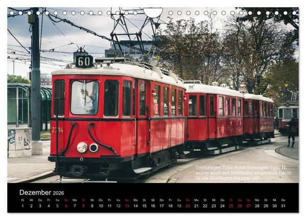 Produktbild: Historische Stra&szlig;enbahnen in Wien (Wandkalender 2026 DIN A4 quer), CALVENDO Monatskalender