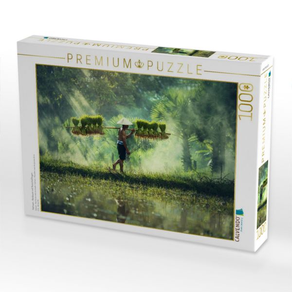 Produktbild: CALVENDO Puzzle Vietnam - Reisbauer mit Reissch&ouml;&szlig;lingen | 1000 Teile Lege-Gr&ouml;&szlig;e 64x48cm Foto-Puzzle f&uuml;r gl&uuml;ckliche Stunden