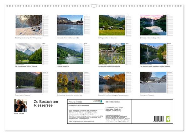 Produktbild: Zu Besuch am Riessersee (Wandkalender 2026 DIN A2 quer), CALVENDO Monatskalender