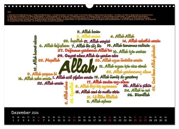 Produktbild: Sprachkalender T&uuml;rkisch-Deutsch (Wandkalender 2026 DIN A3 quer), CALVENDO Monatskalender