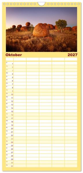 Produktbild: Familienplaner 2027 - Outback Australien mit 5 Spalten (Wandkalender, 21 x 45 cm) CALVENDO