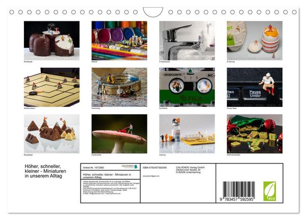 Produktbild: H&ouml;her, schneller, kleiner - Miniaturen in unserem Alltag (Wandkalender 2026 DIN A4 quer), CALVENDO Monatskalender