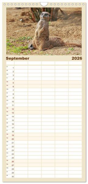 Produktbild: Familienplaner 2026 - Erdm&auml;nnchen mit 5 Spalten (Wandkalender, 21 x 45 cm) CALVENDO