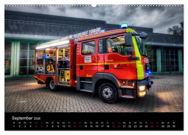 Produktbild: Feuerwehr und Rettungsdienst (hochwertiger Premium Wandkalender 2026 DIN A2 quer), Kunstdruck in Hochglanz