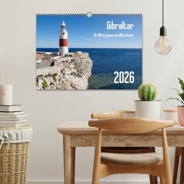 Produktbild: Gibraltar - Gro&szlig;britannien am Mittelmeer (Wandkalender 2026 DIN A3 quer), CALVENDO Monatskalender